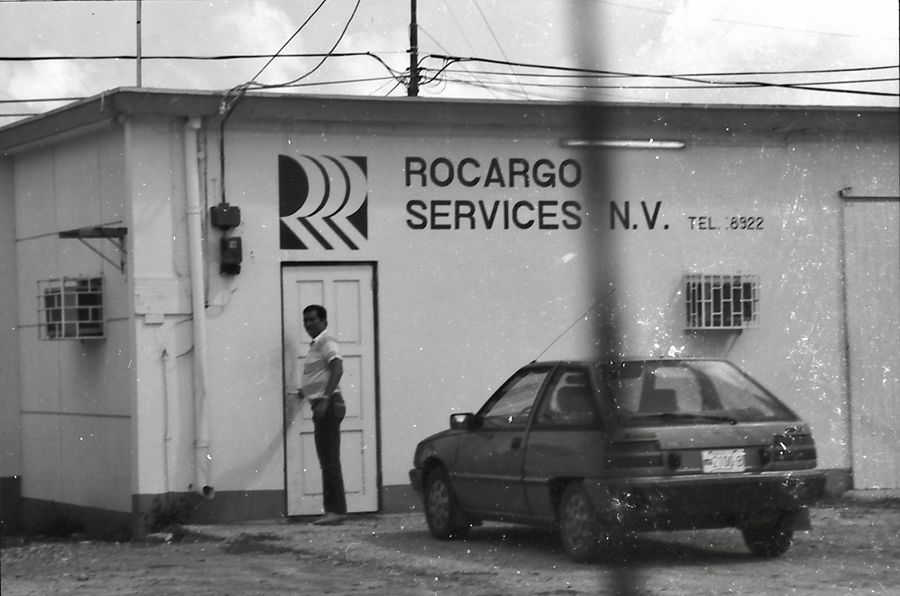 The first Rocargo Services office, black and white photo